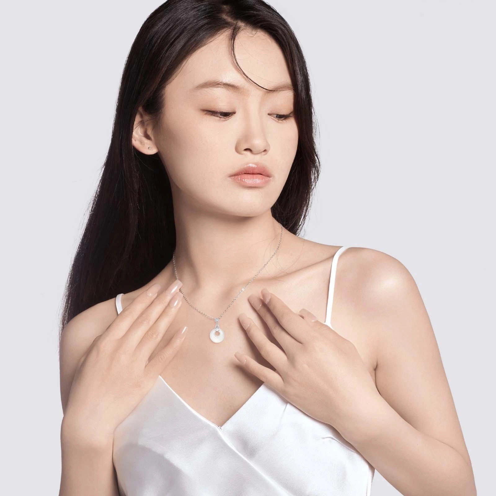 老银坊 福禄葫芦平安扣吊坠 禄碌如意国风颈链 设计复古典雅气质首饰 玛瑙 玉石项链 女款