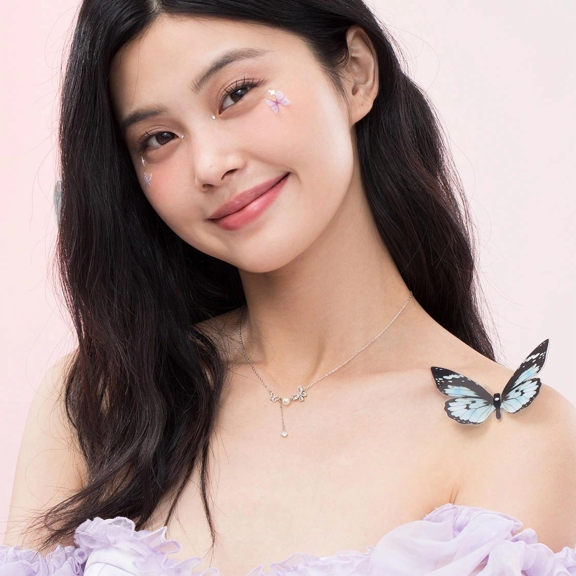 珂里 优雅精致蝴蝶纷飞气质小众高级感甜美百搭锁骨链 合金 项链 女款
