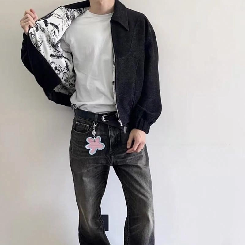 极限涡轮 国潮拉链舒适时尚外套夹克 男女同款 黑色
