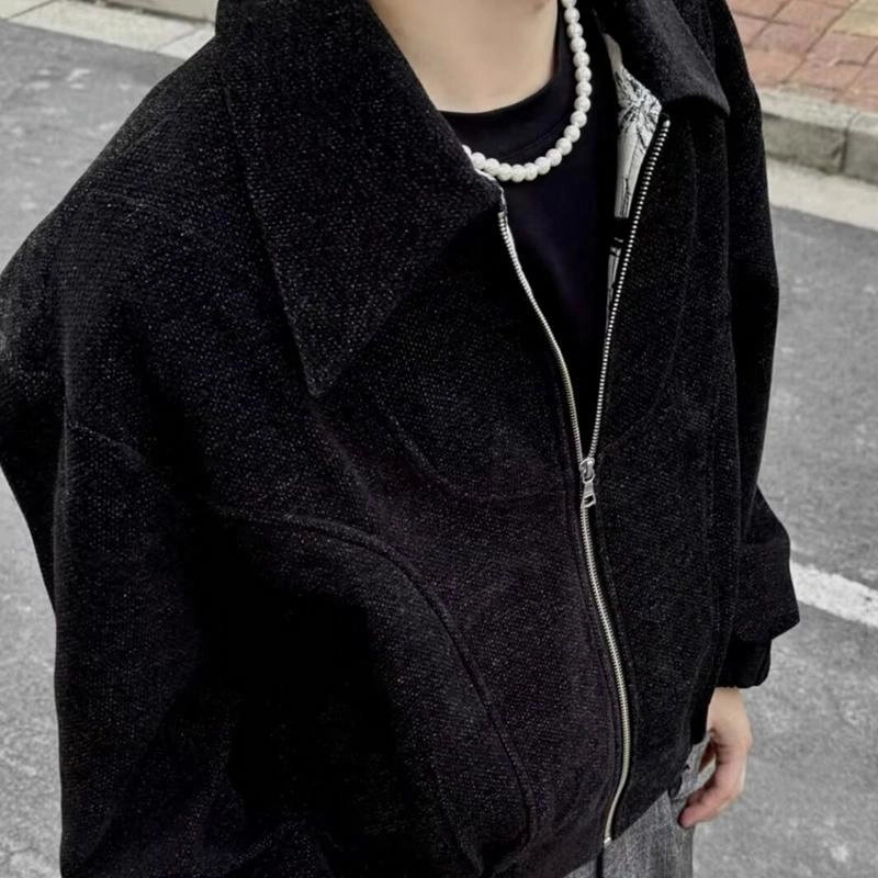 极限涡轮 国潮拉链舒适时尚外套夹克 男女同款 黑色