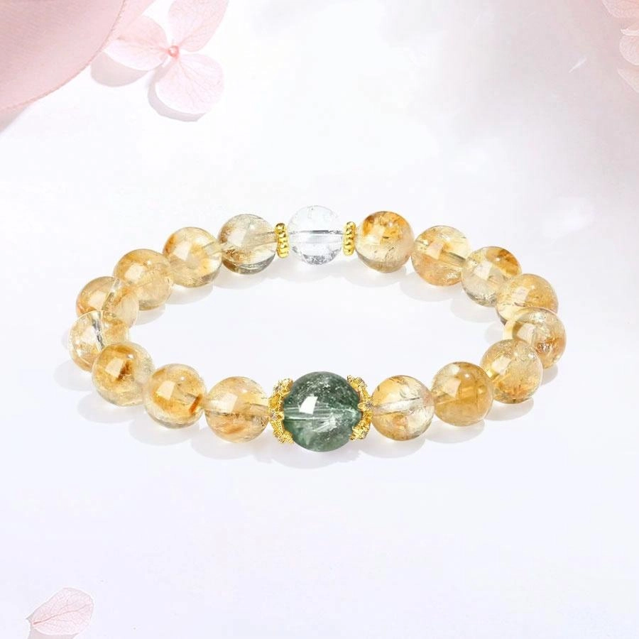【招财转运】 金师傅 黄水晶串珠手饰 财源滚滚新中式国潮复古气质优雅简约百搭 小众轻奢设计高级感#好运 黄水晶 手串  男女同款情侣款