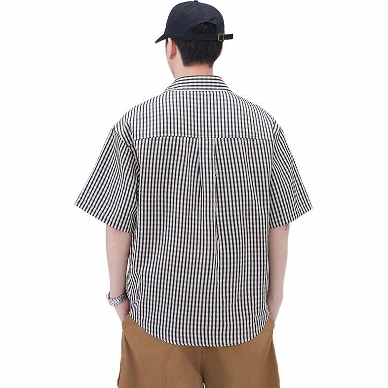 赞仕 条纹显瘦舒适透气易打理短袖衬衫 男款