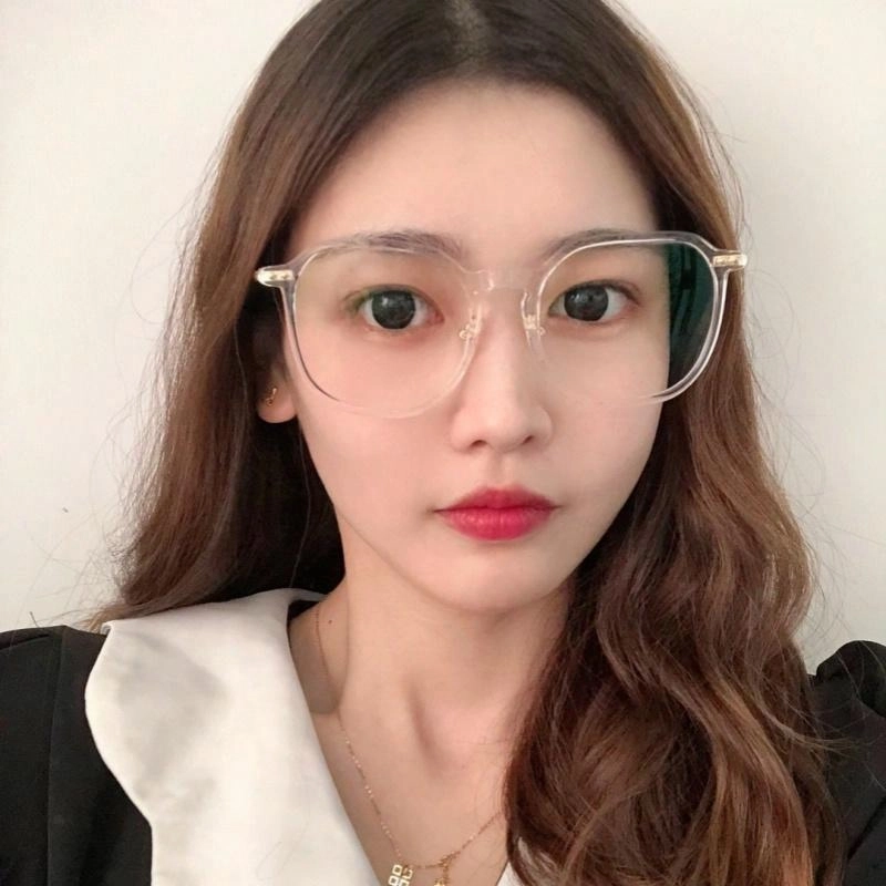 【联系客服可配度数】 佐川 大框平光防蓝光眼镜框大脸显瘦百搭修饰脸型眼镜可配近视 不规则/多边形 功能性眼镜 男女同款情侣款