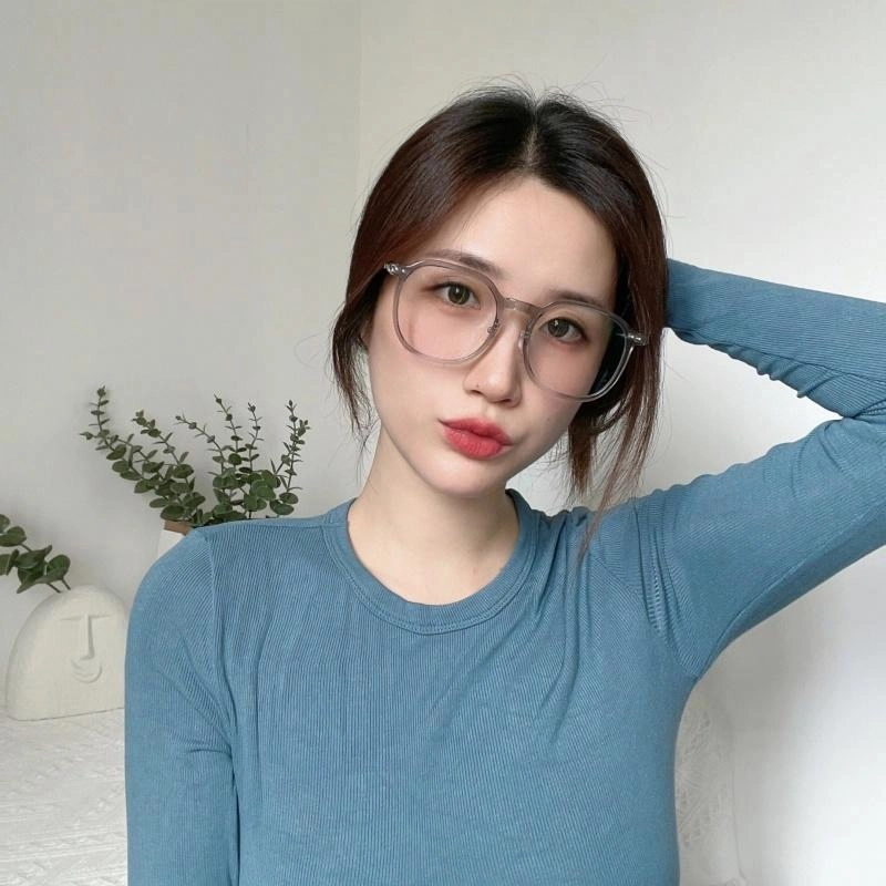 【联系客服可配度数】 佐川 大框平光防蓝光眼镜框大脸显瘦百搭修饰脸型眼镜可配近视 不规则/多边形 功能性眼镜 男女同款情侣款