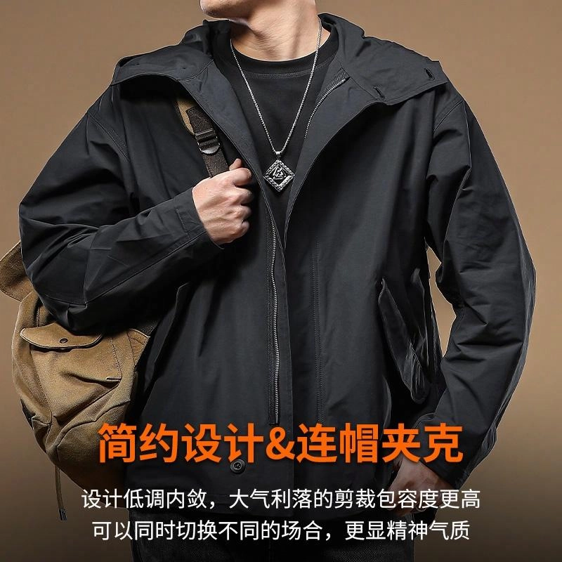 季言 户外防风连帽工装高端夹克外套 男款