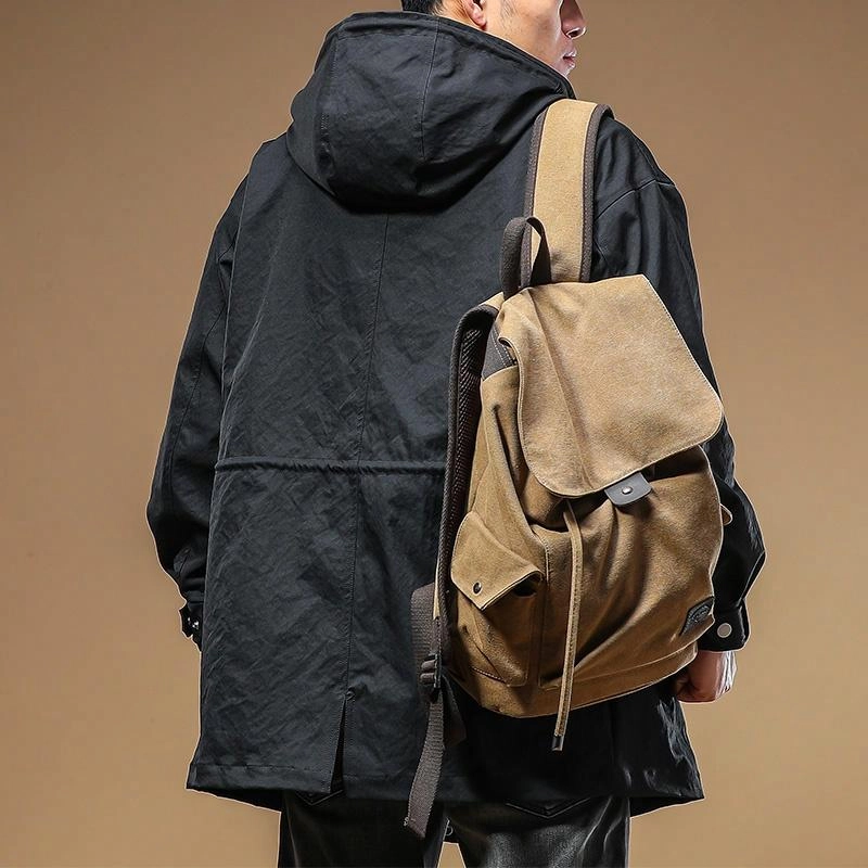 季言 中长款高级感潮流休闲连帽防风夹克外套 男款