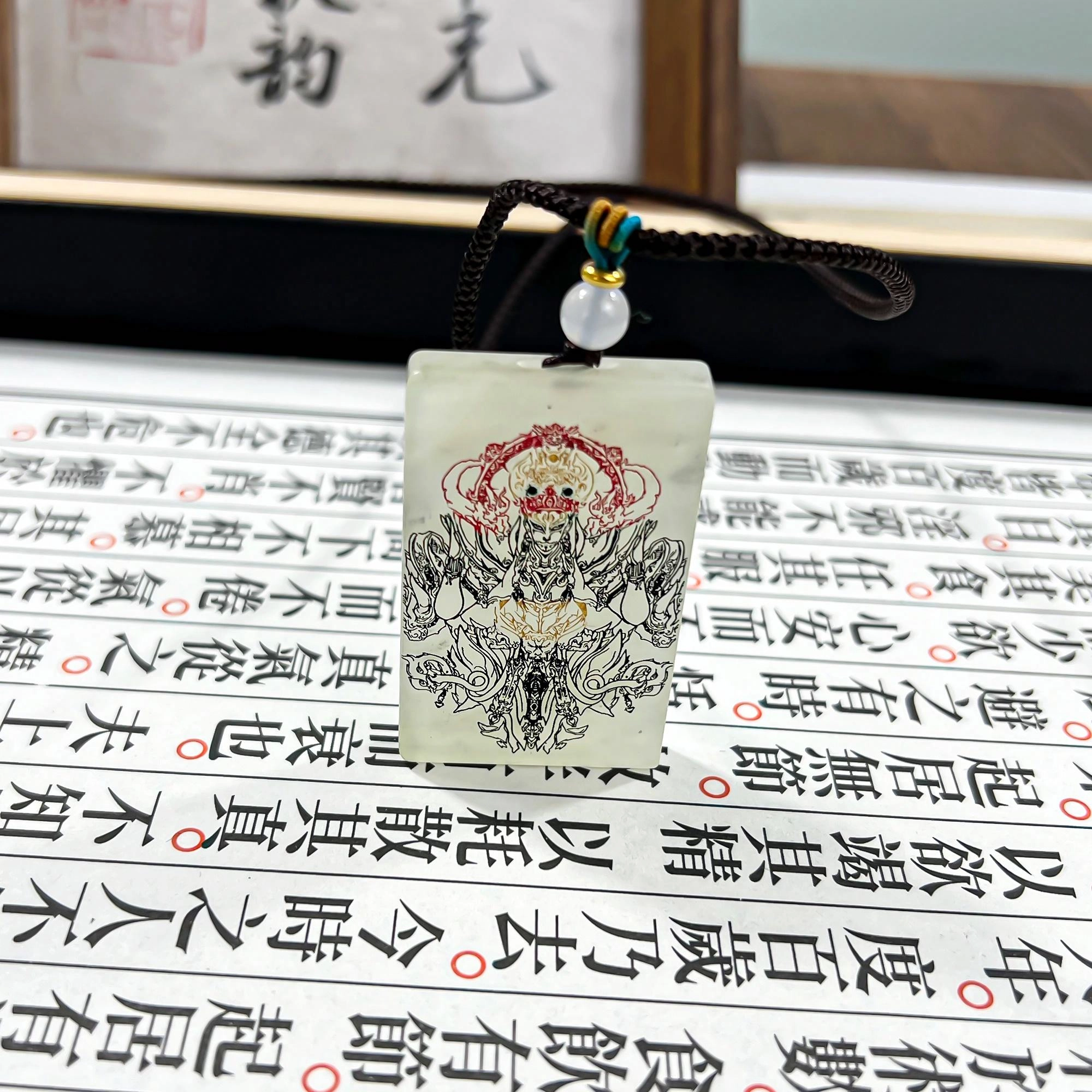 【元始天尊座下】 唐之饰 白鹤童子手工雕刻玉佩 新中式国风招财纳福转运平安复古国潮百搭 #好运 岫玉（蛇纹石玉） 项链 男女同款情侣款