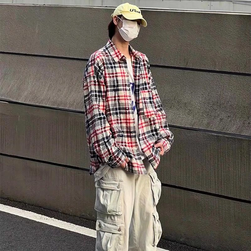 极限涡轮 简约舒适宽松百搭长袖衬衫 男女同款 红色