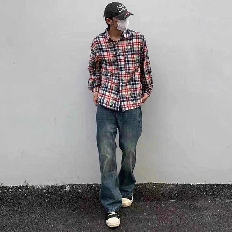 极限涡轮 简约舒适宽松百搭长袖衬衫 男女同款 红色