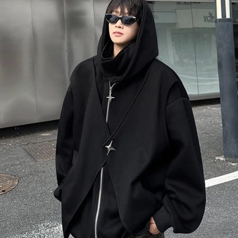 极限涡轮 假两件立领宽松休闲卫衣 男女同款