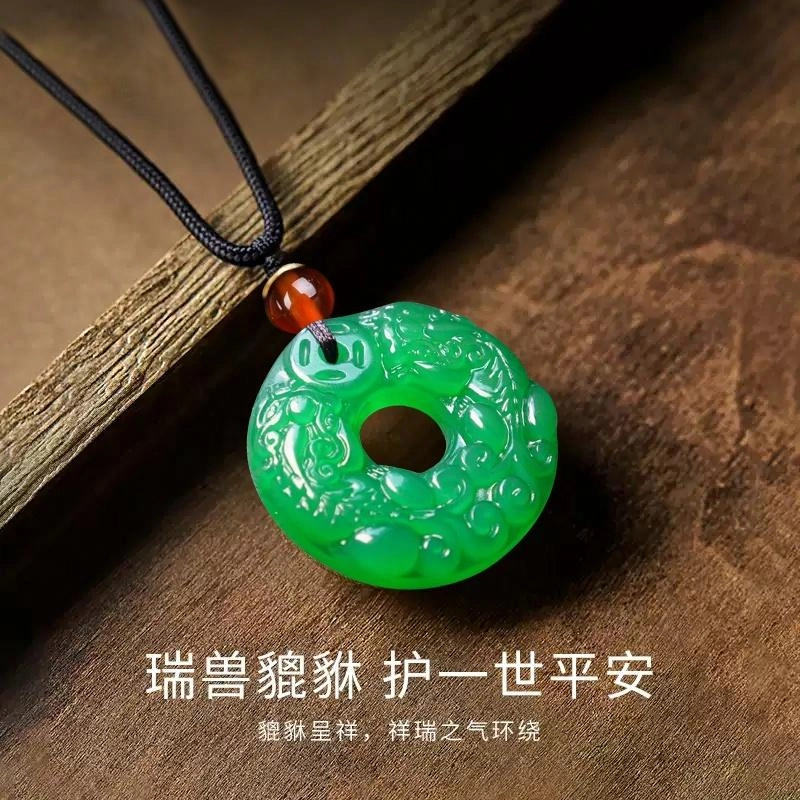 周纪福 吞金兽招财貔貅 玉髓 吊坠 男女同款情侣款