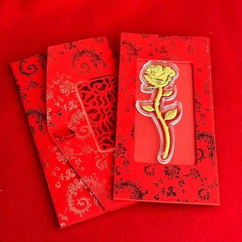 零界 甜蜜玫瑰 有钱花玫瑰花 浪漫新中式精致花卉 合金 手机贴 男女同款情侣款