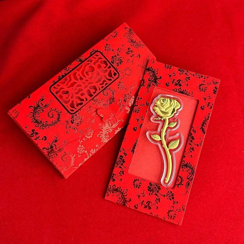 零界 甜蜜玫瑰 有钱花玫瑰花 浪漫新中式精致花卉 合金 手机贴 男女同款情侣款