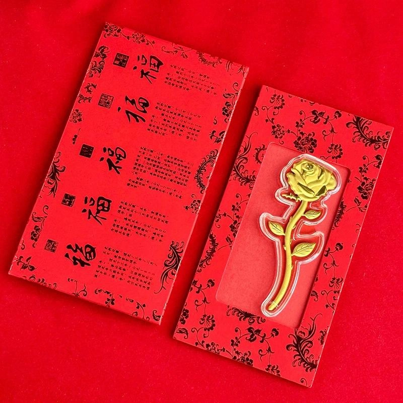 零界 甜蜜玫瑰 有钱花玫瑰花 浪漫新中式精致花卉 合金 手机贴 男女同款情侣款