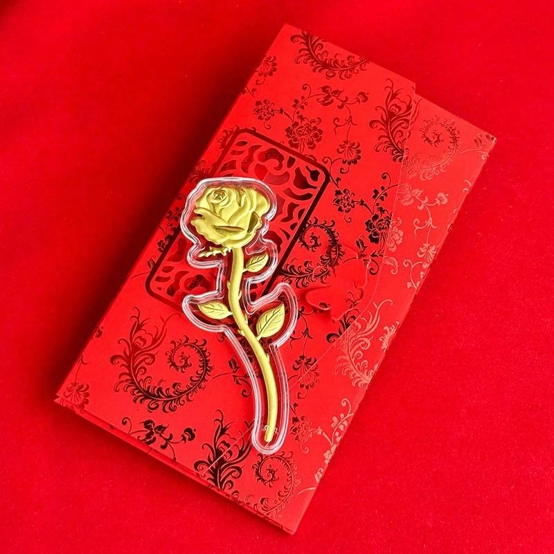 零界 甜蜜玫瑰 有钱花玫瑰花 浪漫新中式精致花卉 合金 手机贴 男女同款情侣款
