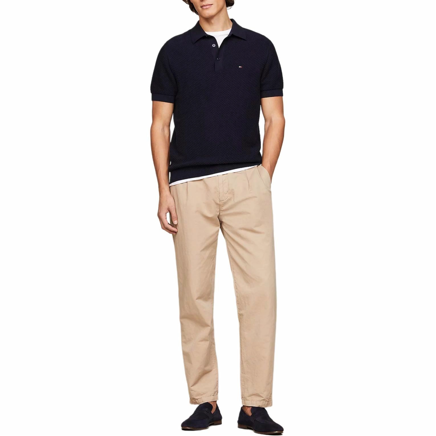 Tommy Hilfiger Oval Waffle Knit Regular Fit Polo LogoPolo