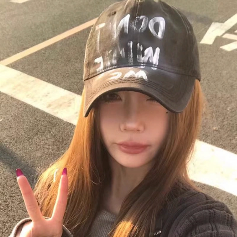 优莲茵 美式复古风大头围加大加深显脸小 软顶帽子遮阳防晒 棉 鸭舌帽 男女同款情侣款