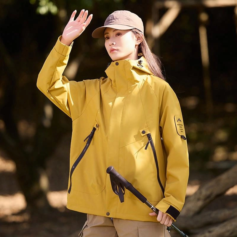 木林森 宽松纯色工装飞行员教练休闲百搭长袖夹克外套 男女同款 荧光绿