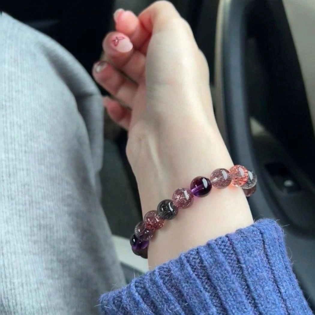 翡宇 【招财小霸王】带证书超七消磁晶 骨干招财暴富黑加仑轻奢美拉德 转运桃花守护上岸#好运 水晶 手串 男女同款情侣款