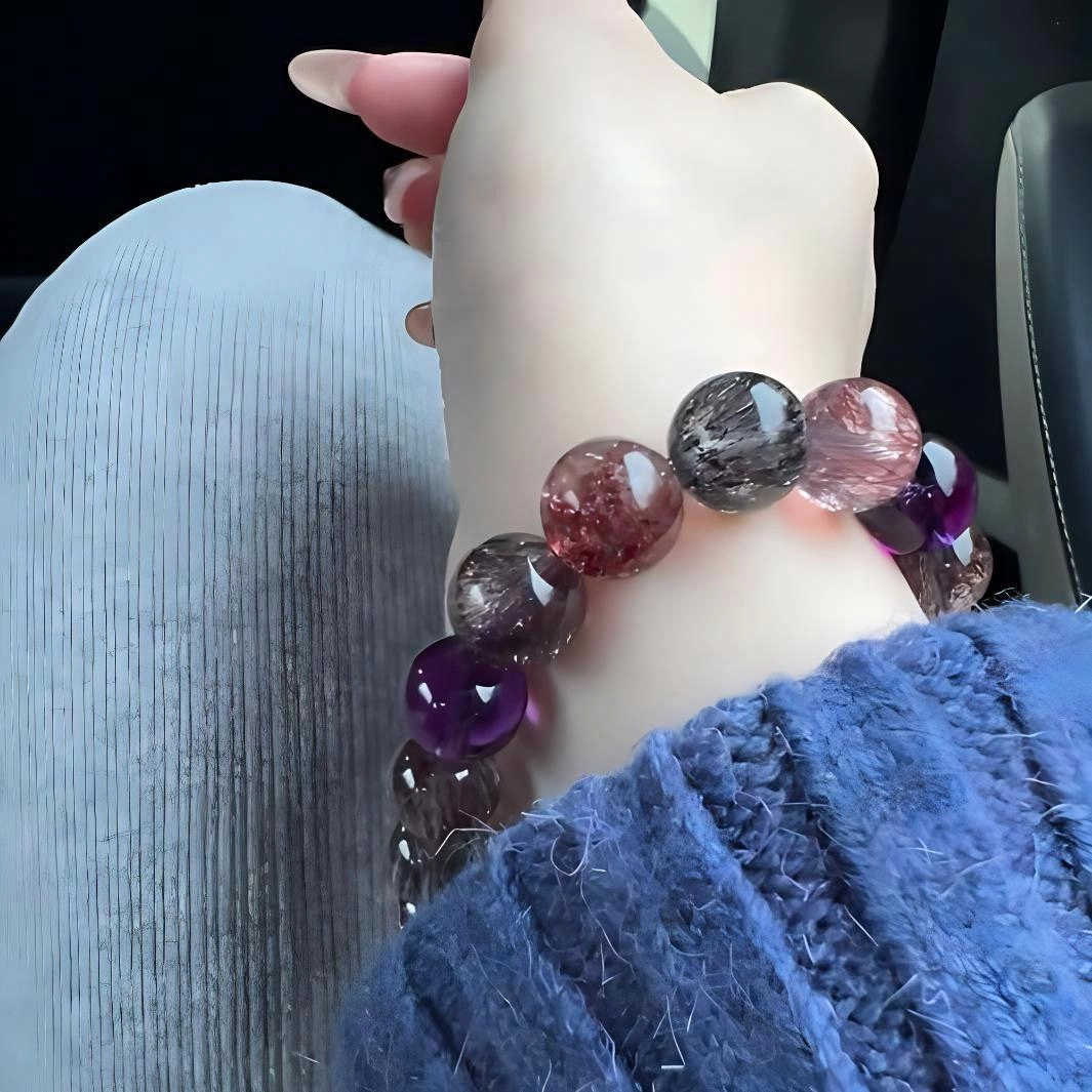 翡宇 【招财小霸王】带证书超七消磁晶 骨干招财暴富黑加仑轻奢美拉德 转运桃花守护上岸#好运 水晶 手串 男女同款情侣款
