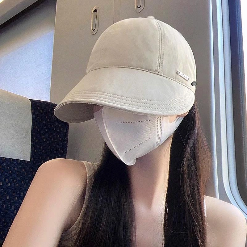 钓鱼熊 遮阳夏季防紫外线大檐遮全脸 速干布 鸭舌帽 女款