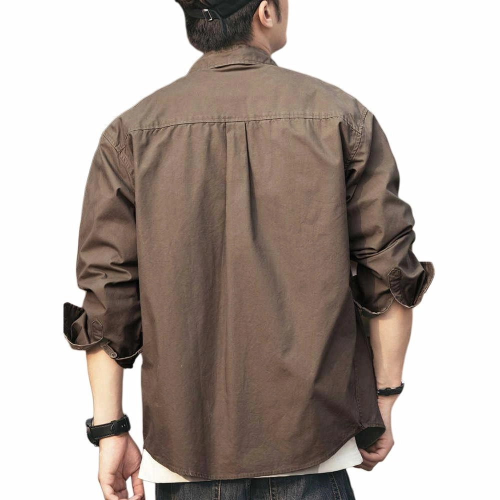 格蓝鹿 高端美式复古工装长袖衬衫 男款