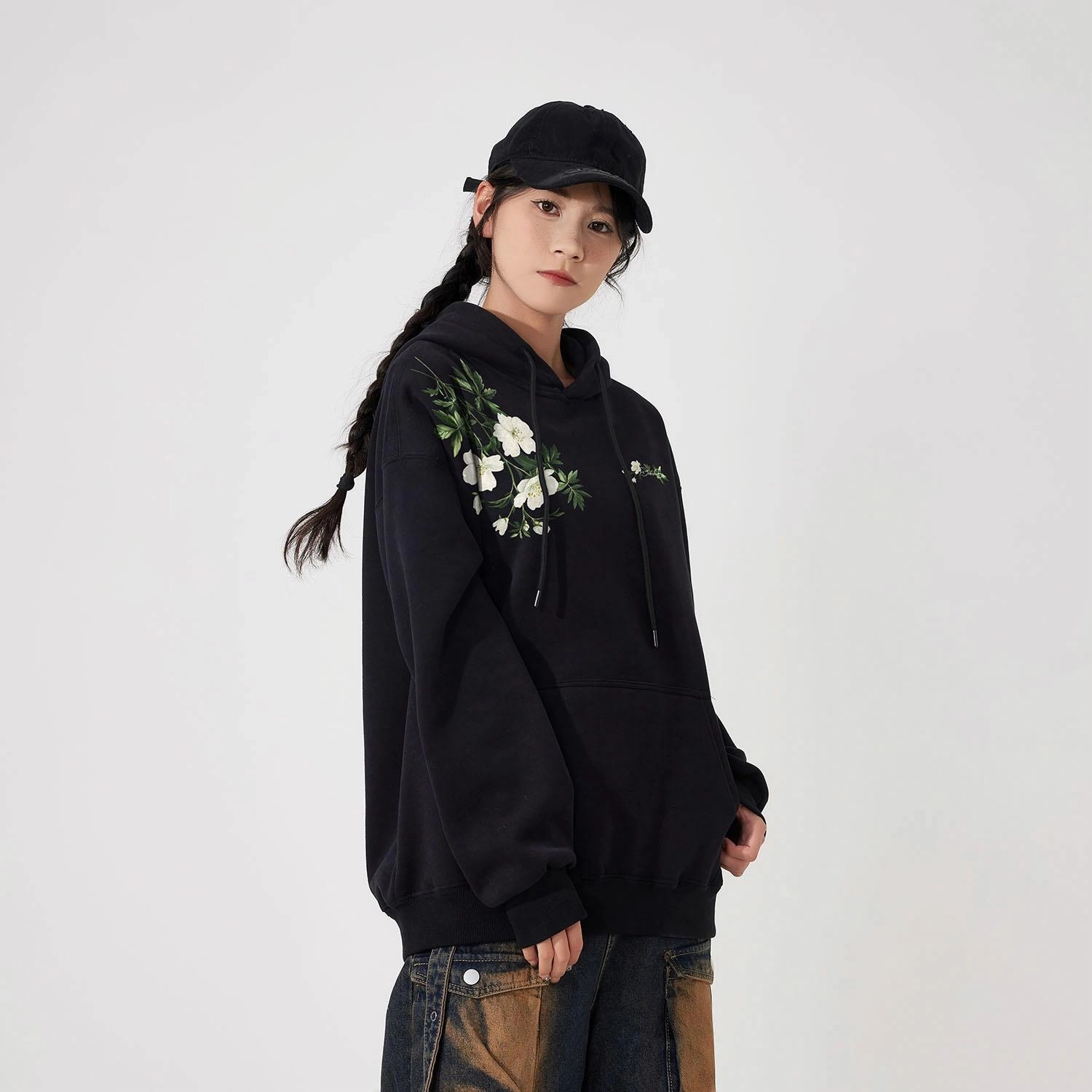 萌芽熊 植物花卉连帽舒适透气百搭休闲宽松卫衣 男女同款