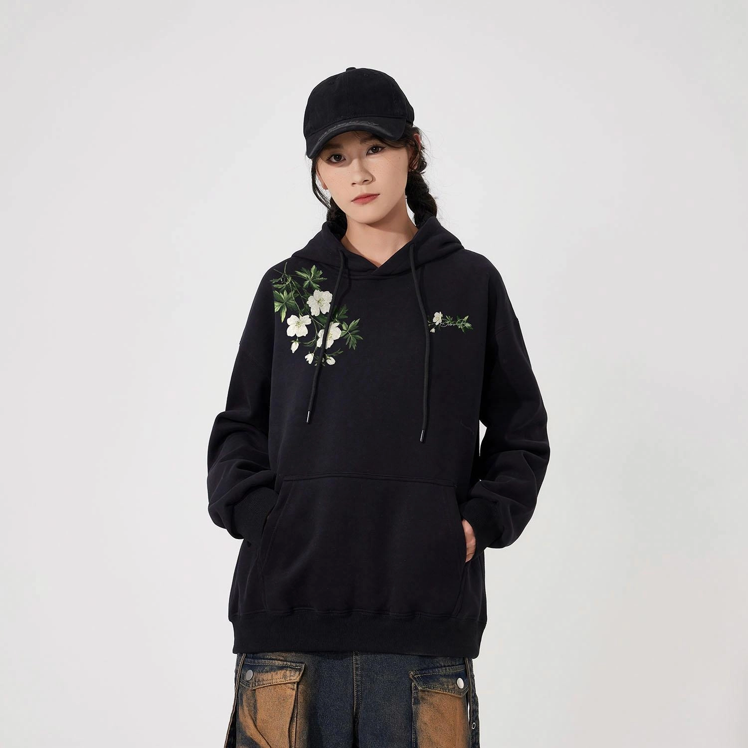 萌芽熊 植物花卉连帽舒适透气百搭休闲宽松卫衣 男女同款