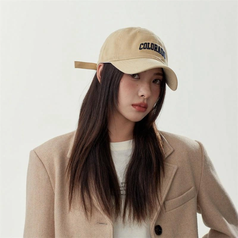 钓鱼熊 显脸小休闲女硬顶大头围防晒 棉 鸭舌帽 男女同款情侣款