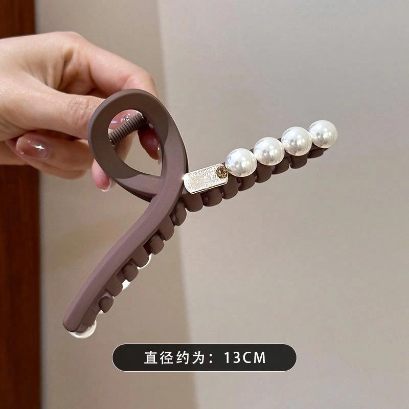 丹琴 美拉德高颜值抓夹大号鲨鱼夹高级感发量多发卡后脑勺夹子头饰 亚克力 发夹 女款
