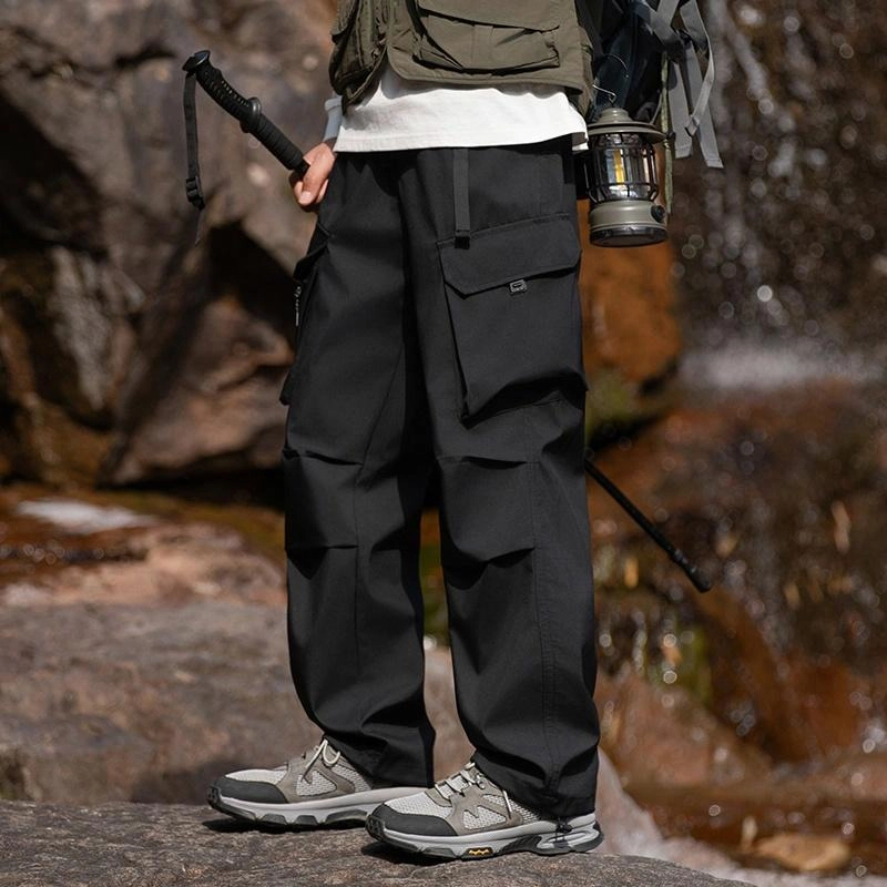 木林森 户外防泼水抗刮耐磨透气不闷汗野营登山钓鱼工装休闲裤 男女同款 迷彩军绿