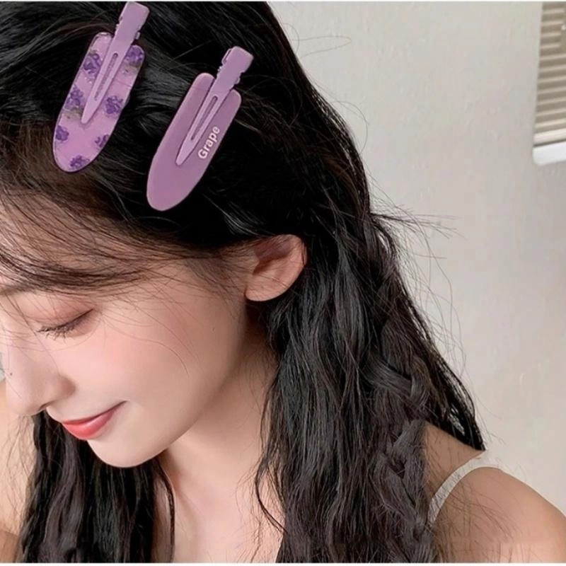 丹琴 甜美可爱少女侧边碎发边夹彩色无痕鸭嘴夹前额刘海夹子发卡 合金 发夹 女款