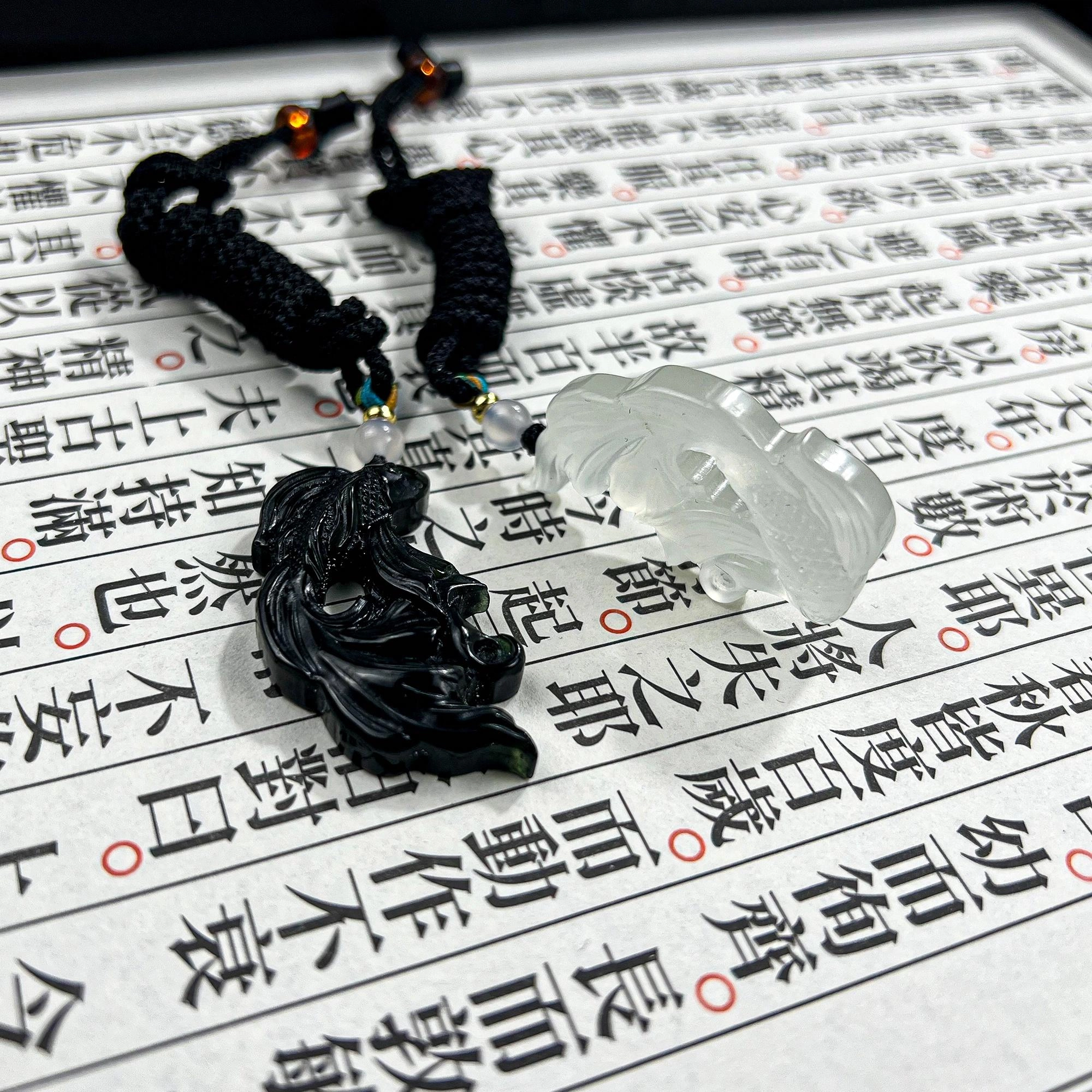 唐之饰 {定情信物🎉}逆时双鱼玉佩饰来运转国风小众双锦鲤天做地合 旺桃花正能量#好运 岫玉（蛇纹石玉） 项链 男女同款情侣款