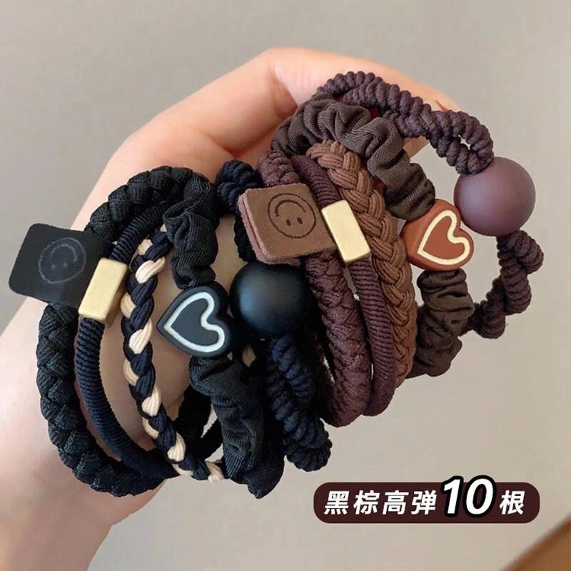 丹琴 高端橡皮筋扎头发简约气质高弹力耐用皮套发绳 布艺 头绳 女款