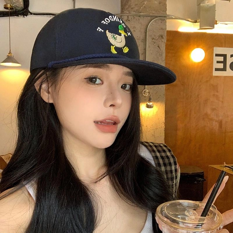 艾佳微 时尚大头围 可爱鸭子防晒遮阳帽 棉 棒球帽 男女同款情侣款
