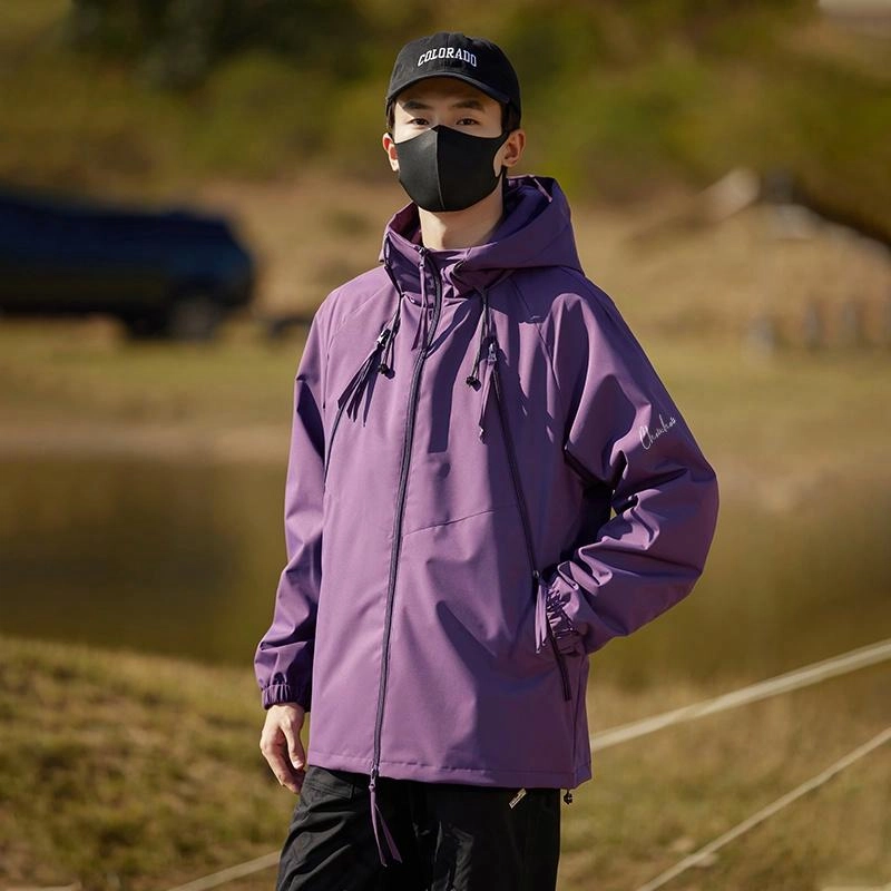 周同学  周杰伦美式高街机能风签名印花设计简约百搭时尚宽松休闲徒步户外远足外套  都市生活/旅游/通勤 耐磨防水防风冲锋衣 男女同款