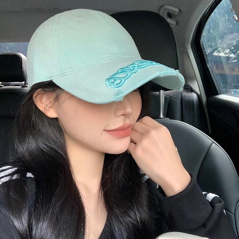 艾佳微 复古美式做旧防晒遮阳大头围 棉 鸭舌帽 男女同款情侣款