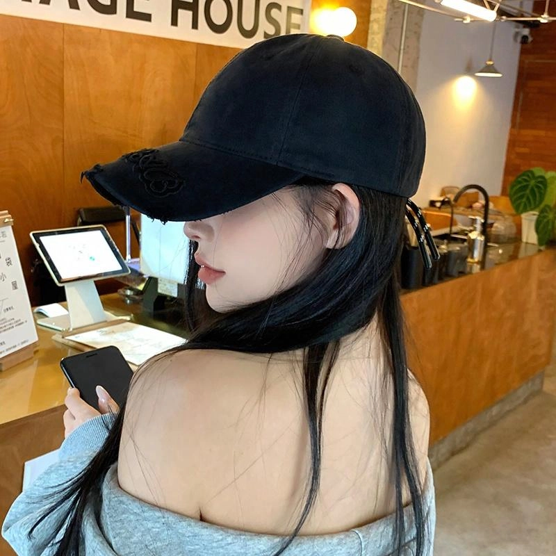 艾佳微 复古美式做旧防晒遮阳大头围 棉 鸭舌帽 男女同款情侣款