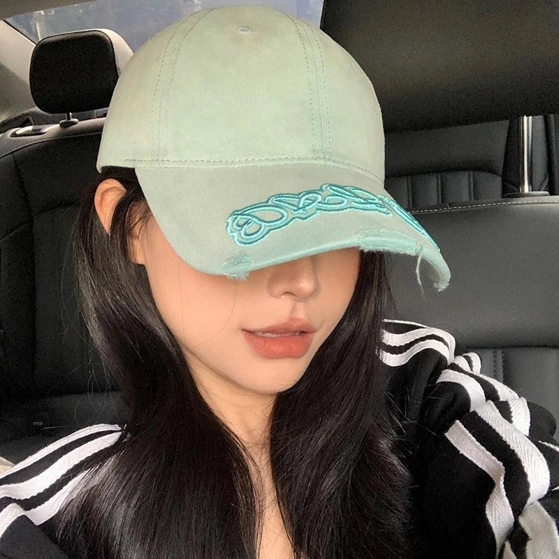艾佳微 复古美式做旧防晒遮阳大头围 棉 鸭舌帽 男女同款情侣款