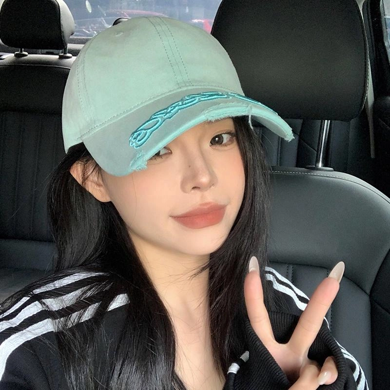 艾佳微 复古美式做旧防晒遮阳大头围 棉 鸭舌帽 男女同款情侣款