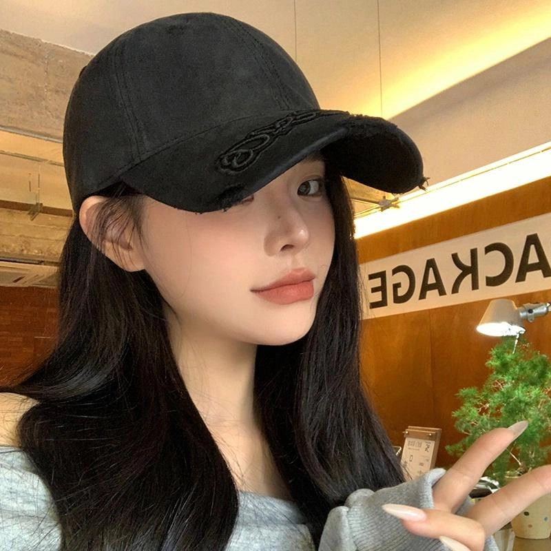 艾佳微 复古美式做旧防晒遮阳大头围 棉 鸭舌帽 男女同款情侣款