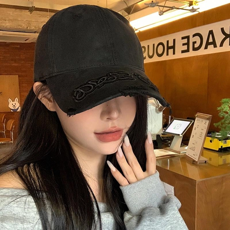 艾佳微 复古美式做旧防晒遮阳大头围 棉 鸭舌帽 男女同款情侣款
