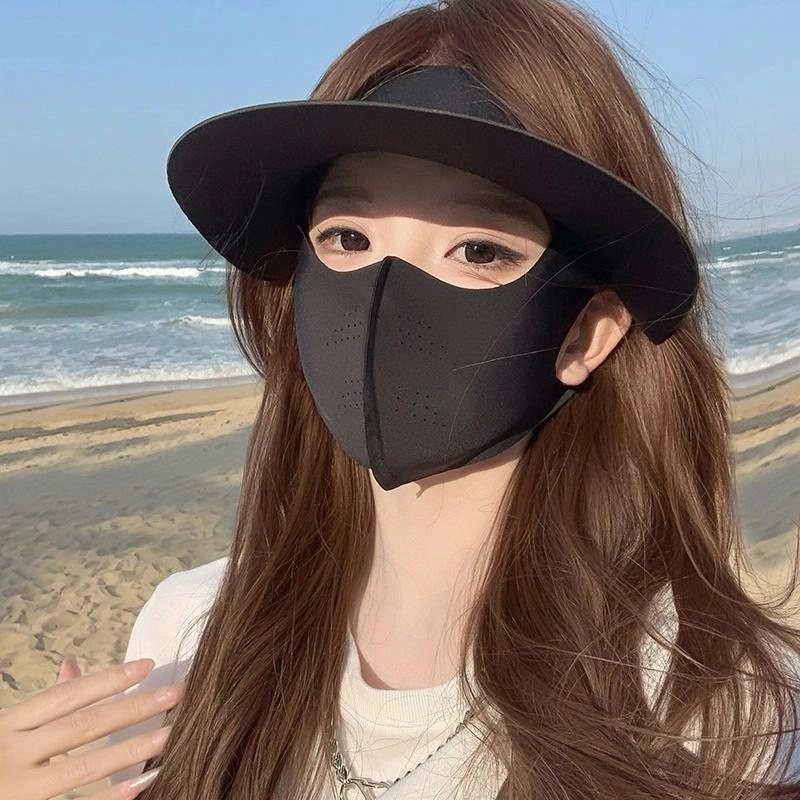 艾佳微 时尚大头围遮阳帽一体魔术贴可拆卸电动车上班 锦纶 防晒帽 男女同款情侣款