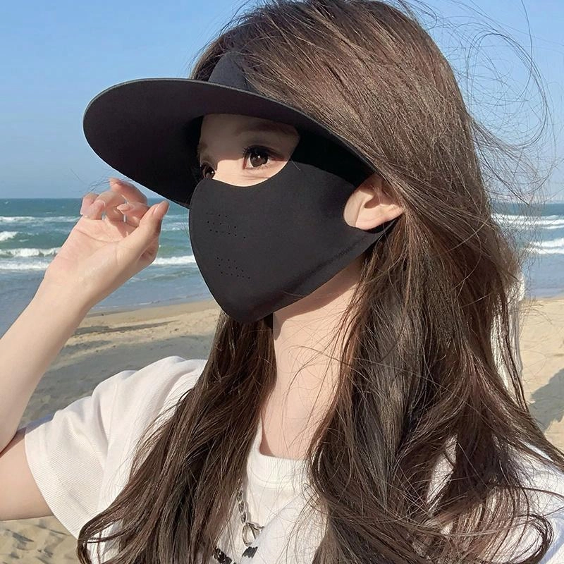 艾佳微 时尚大头围遮阳帽一体魔术贴可拆卸电动车上班 锦纶 防晒帽 男女同款情侣款