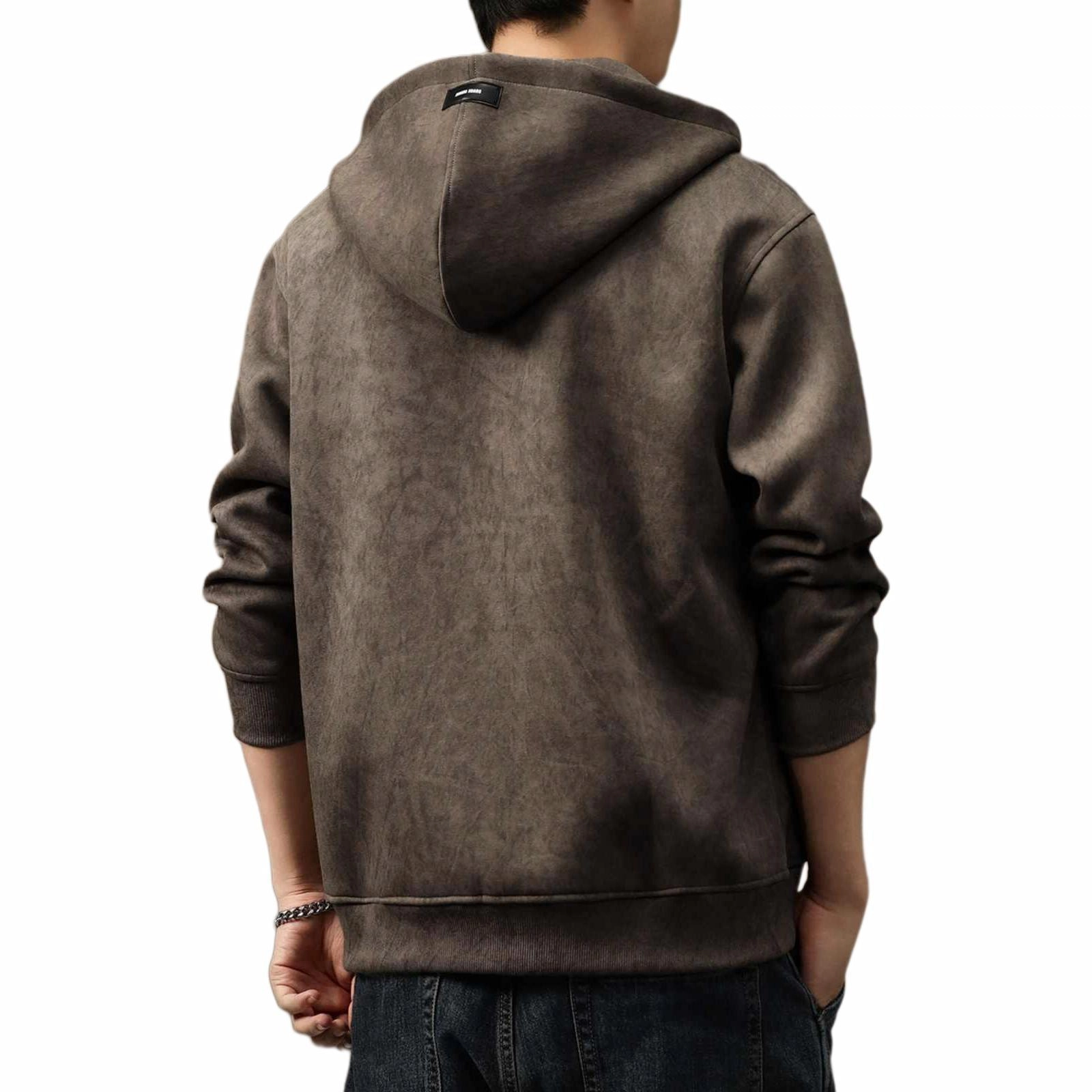 贵色 重磅扎染简约刺绣连帽宽松卫衣 男款