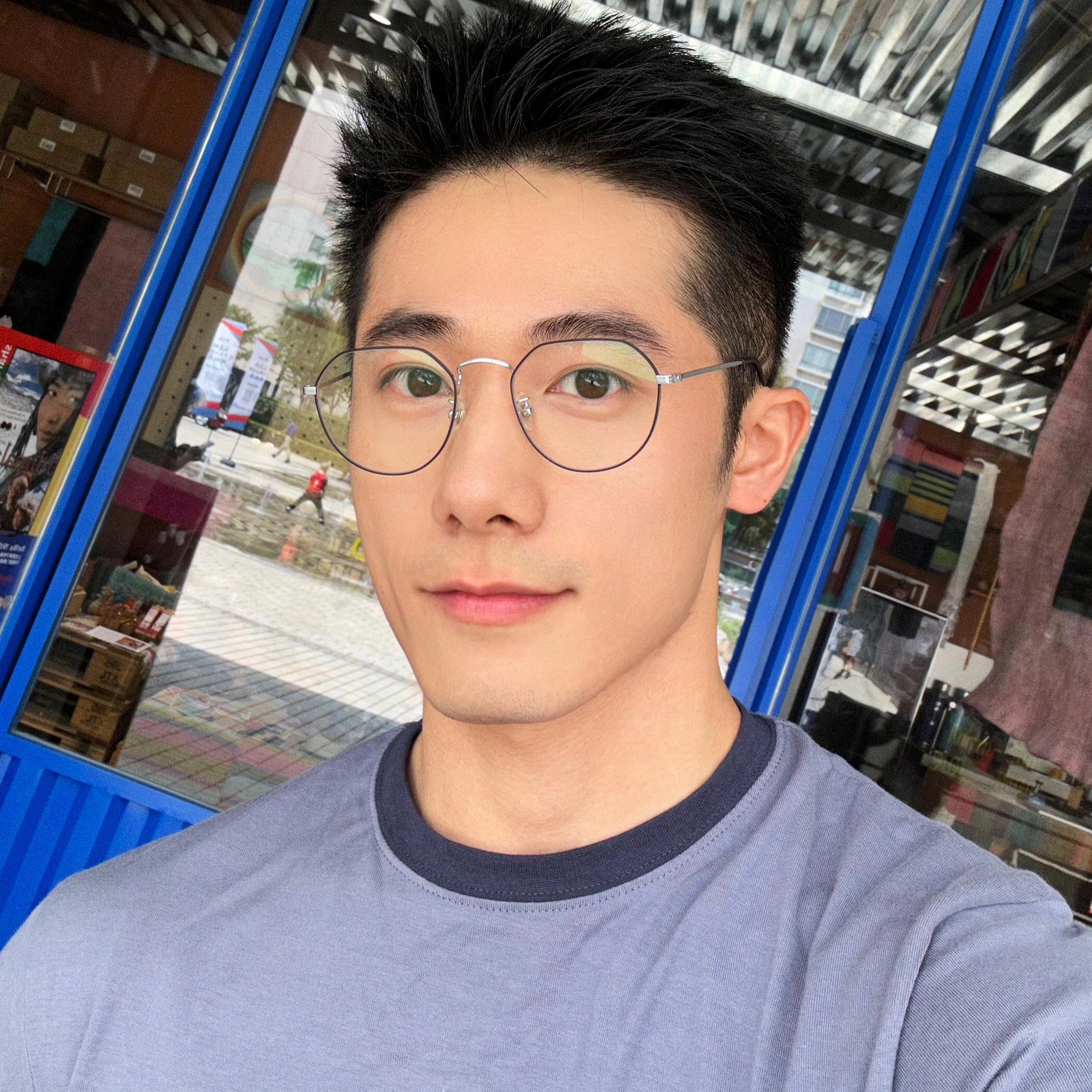 【联系客服可配度数】 佐川 超轻时尚钛金属多边形防蓝光眼镜框显脸小 纯钛 不规则形 光学镜架 男女同款情侣款 礼盒装