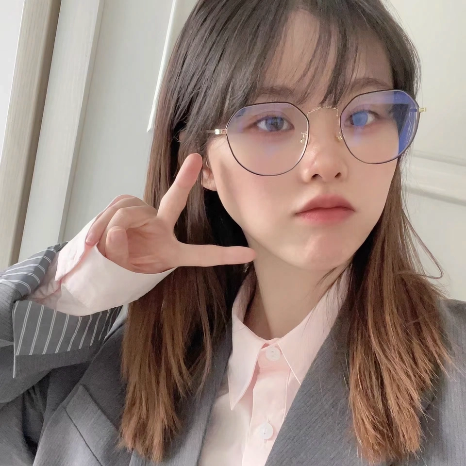 【联系客服可配度数】 佐川 超轻时尚钛金属多边形防蓝光眼镜框显脸小 纯钛 不规则形 光学镜架 男女同款情侣款 礼盒装