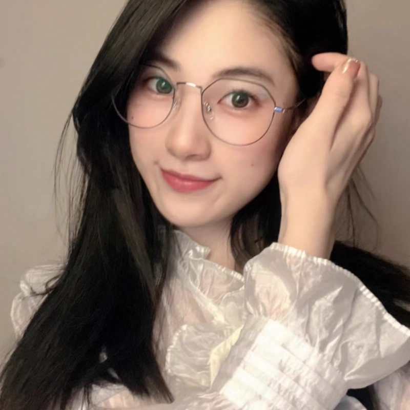 【联系客服可配度数】 佐川 超轻时尚钛金属多边形防蓝光眼镜框显脸小 纯钛 不规则形 光学镜架 男女同款情侣款 礼盒装