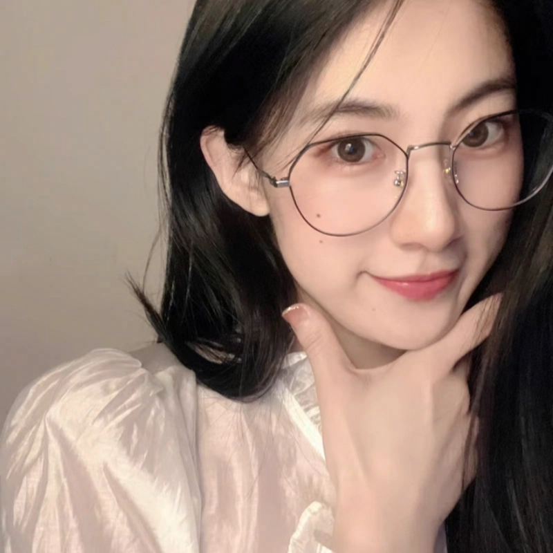 【联系客服可配度数】 佐川 超轻时尚钛金属多边形防蓝光眼镜框显脸小 纯钛 不规则形 光学镜架 男女同款情侣款 礼盒装