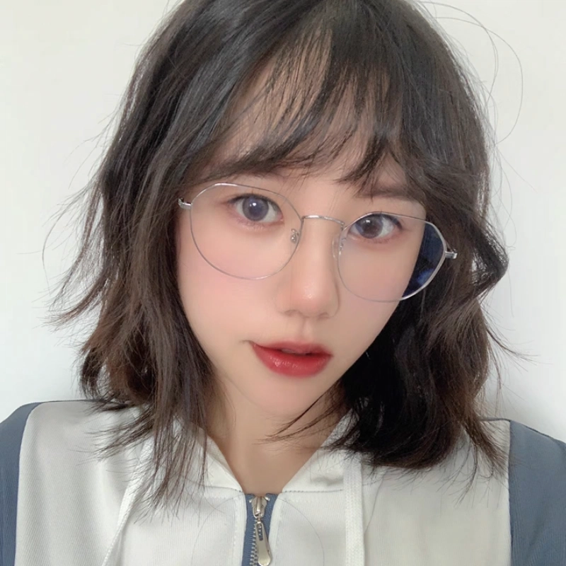 【联系客服可配度数】 佐川 超轻时尚钛金属多边形防蓝光眼镜框显脸小 纯钛 不规则形 光学镜架 男女同款情侣款 礼盒装